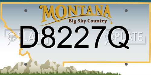 D8227Q Montana License Plate