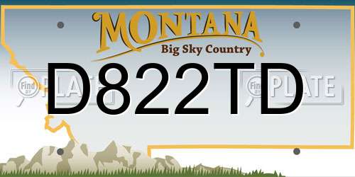 D822TD Montana License Plate