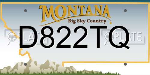 D822TQ Montana License Plate