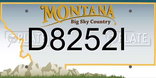 D8252I Montana License Plate