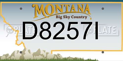 D8257I Montana License Plate