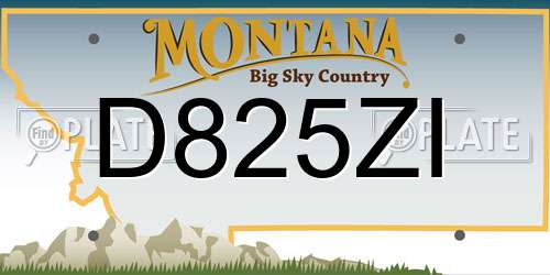 D825ZI Montana License Plate