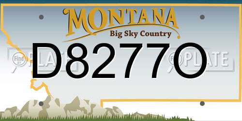 D8277O Montana License Plate