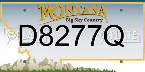 D8277Q Montana License Plate