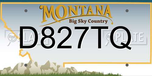 D827TQ Montana License Plate