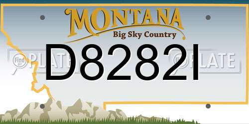 D8282I Montana License Plate