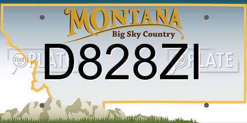 D828ZI Montana License Plate