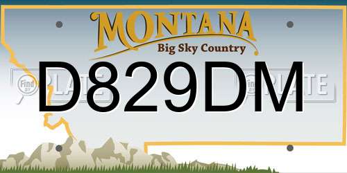 D829DM Montana License Plate