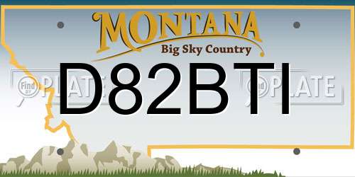 D82BTI Montana License Plate