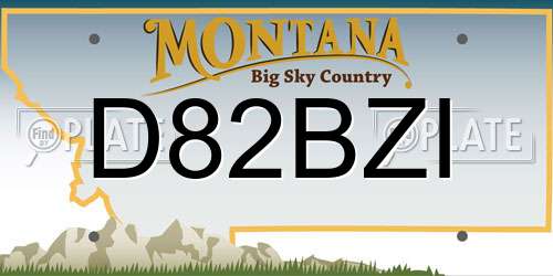 D82BZI Montana License Plate
