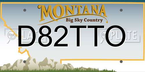 D82TTO Montana License Plate
