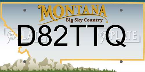 D82TTQ Montana License Plate