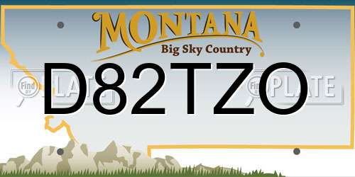 D82TZO Montana License Plate