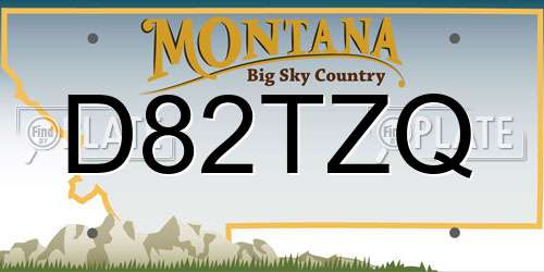 D82TZQ Montana License Plate