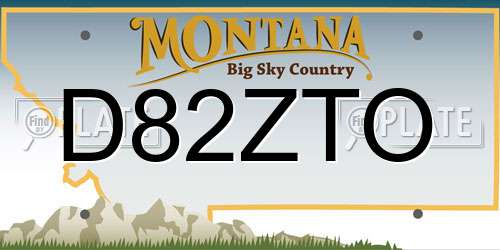 D82ZTO Montana License Plate