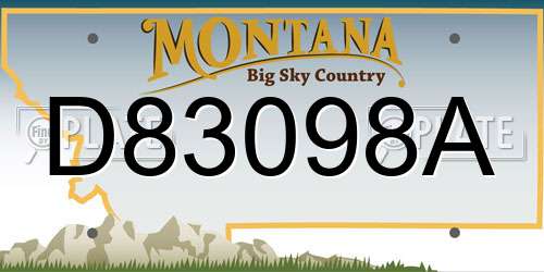 D83098A Montana License Plate