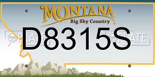 D8315S Montana License Plate