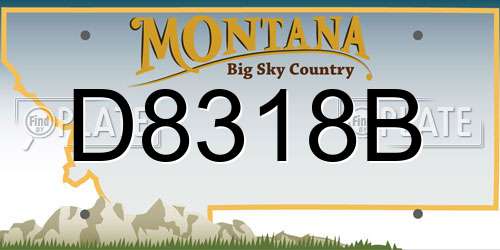 D8318B Montana License Plate