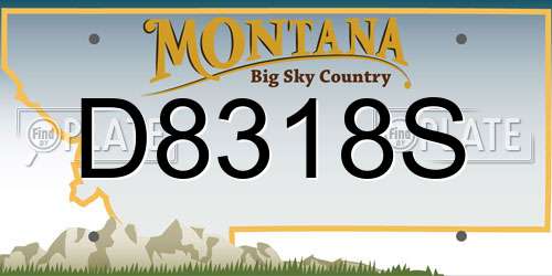 D8318S Montana License Plate