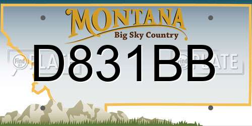 D831BB Montana License Plate