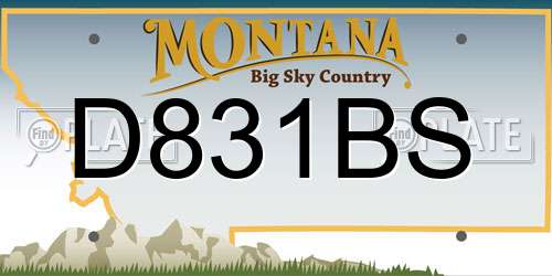 D831BS Montana License Plate