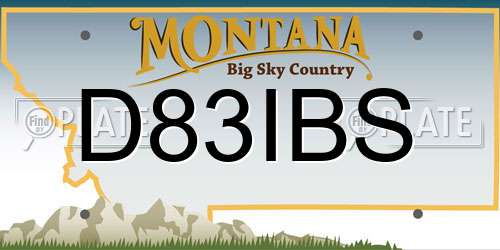 D83IBS Montana License Plate