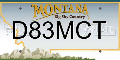 D83MCT Montana License Plate