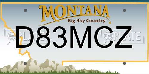 D83MCZ Montana License Plate