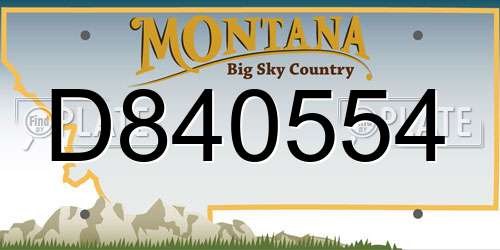 D840554 Montana License Plate