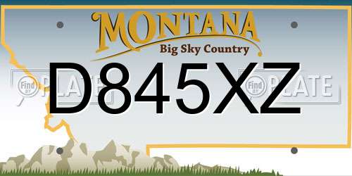 D845XZ Montana License Plate