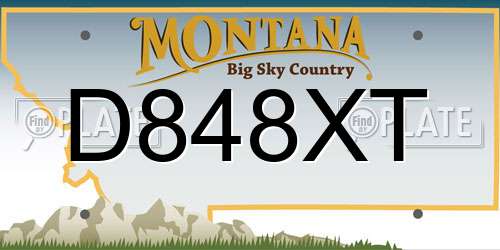D848XT Montana License Plate