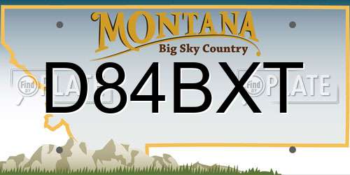 D84BXT Montana License Plate