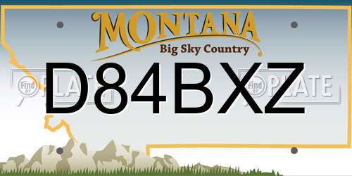 D84BXZ Montana License Plate