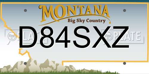 D84SXZ Montana License Plate