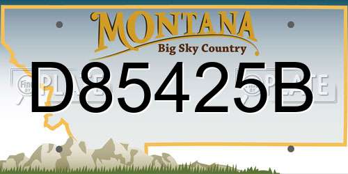 D85425B Montana License Plate