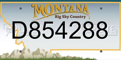 D854288 Montana License Plate