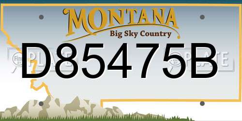 D85475B Montana License Plate