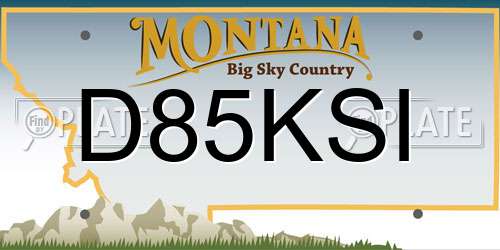 D85KSI Montana License Plate