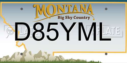 D85YML Montana License Plate