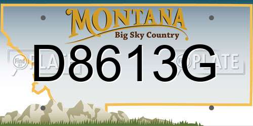 D8613G Montana License Plate