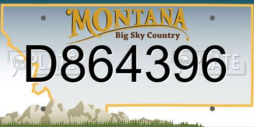 D864396 Montana License Plate
