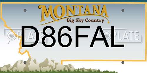 D86FAL Montana License Plate