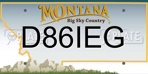 D86IEG Montana License Plate