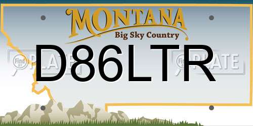 D86LTR Montana License Plate
