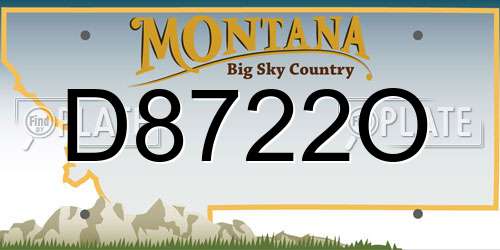 D8722O Montana License Plate
