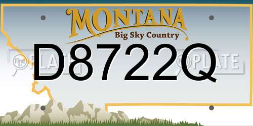 D8722Q Montana License Plate