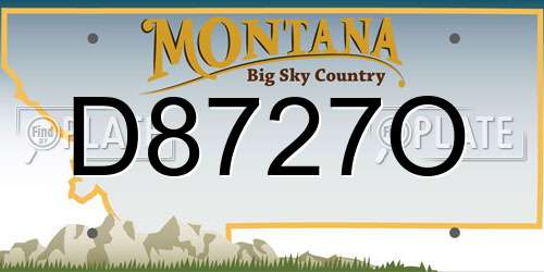 D8727O Montana License Plate