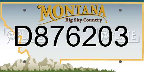 D876203 Montana License Plate