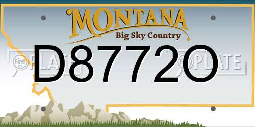 D8772O Montana License Plate