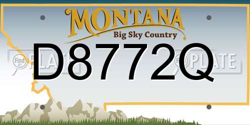 D8772Q Montana License Plate